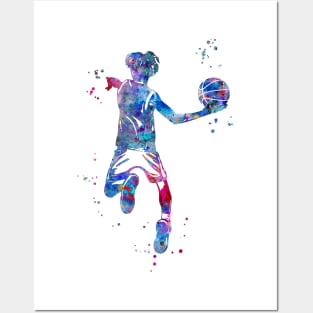 Basketball Player Boy with Ball Posters and Art